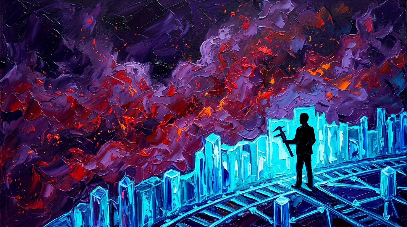 上下文膨胀与确定性边界防线 概念油画