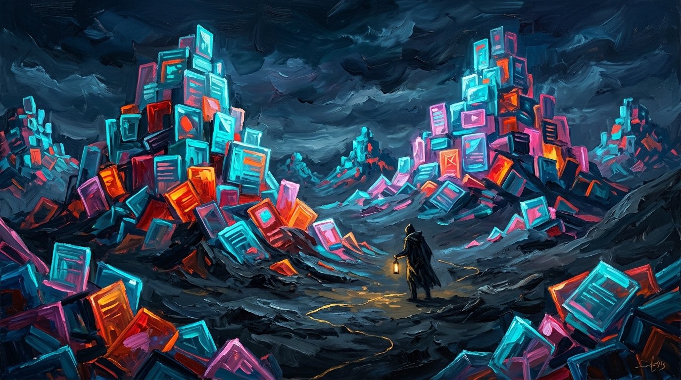生产力过剩与商业化暗礁 概念油画